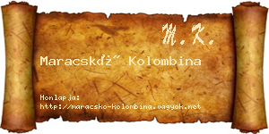 Maracskó Kolombina névjegykártya